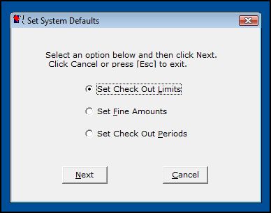 Set System Defaults 1